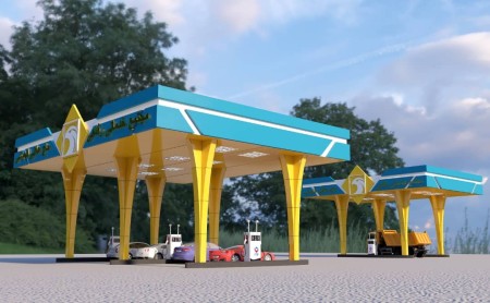 اجرای نمای کامپوزیت جایگاه سوخت