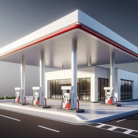 اجرای نمای کامپوزیت جایگاه سوخت