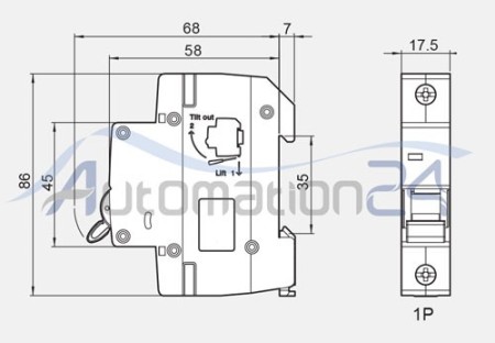 کلید مینیاتوری ETI تک فاز 25 آمپر تیپ C