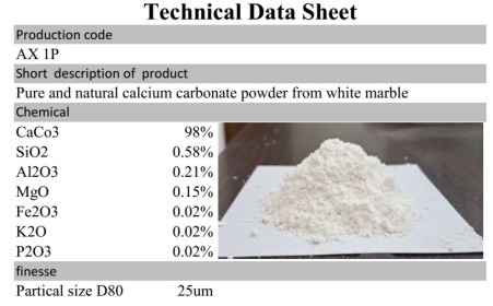 فروش پودر کربنات کلسیم عیار 98 درصد مش 400