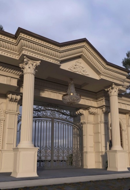 ستون و سرستون نما پیش‌ساخته از سنگ مصنوعی کورین