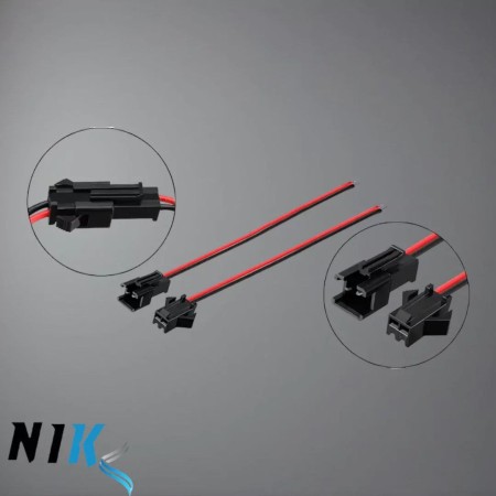 کانکتور SM بین راهی 2 پین مادگی سیم دار 15 سانتی