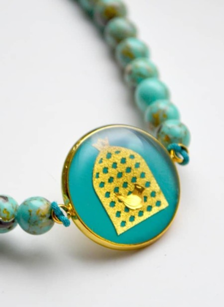 گردنبند ورق طلا مرغ آمین