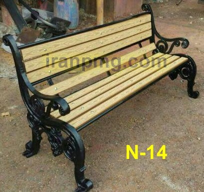 Cast iron and wood bench