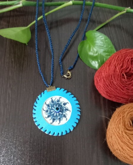 Leather and Patte Neck Warmer