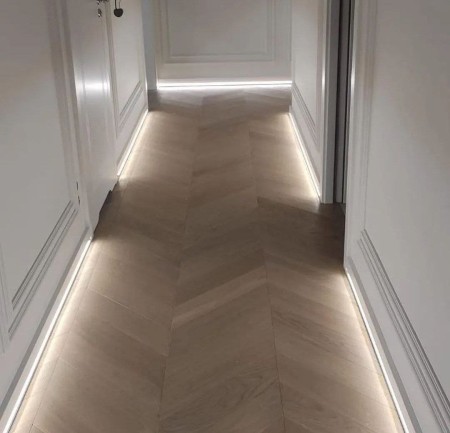 White 10 cm Light Cornice (Hidden Light) Made of Polystyrene (PVC)