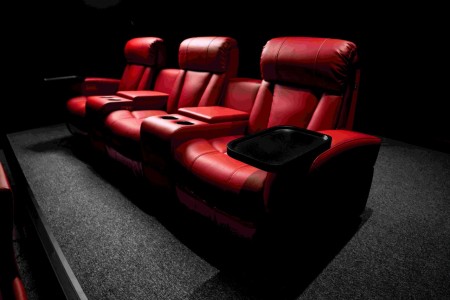 Home Theater with Fully Electric Smart Recliners Deluxe Model