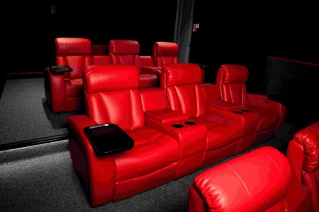 Home Theater with Fully Electric Smart Recliners Deluxe Model