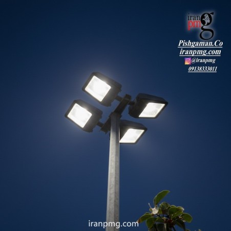 پایه چراغ روشنایی چند وجهی ،لوله ای ،تلسکوپی ، گالوانیزه