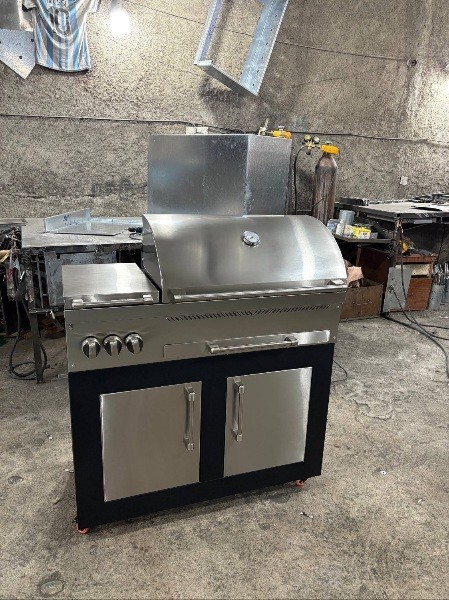 Modern Stainless Steel Gas Barbecue Blue Fire