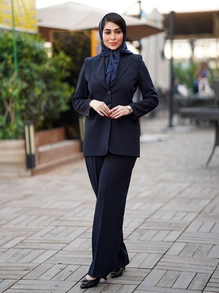 Office Blazer Mantle with Lined Fiona Baggy Pants Code 367