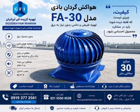 FA-30 Model Wind Ventilator Purchase from Manufacturer