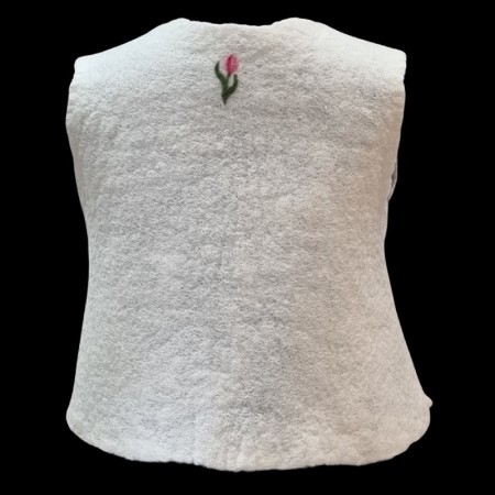 Horflat Brand Felt Vest with Tulip Design