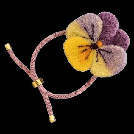 Horflat Brand Felt Bracelet with Violet Design