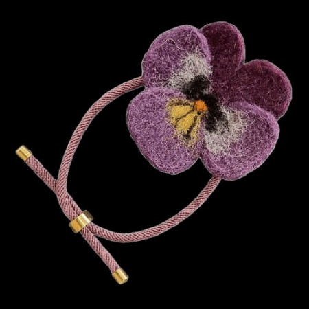 Horflat Brand Felt Bracelet with Violet Design