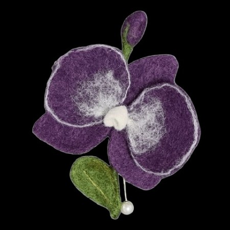 Orchid Felt Brooch Design 3 by Horflat