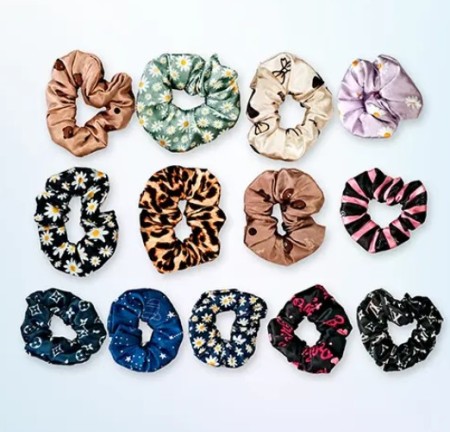 Wholesale Purchase of Patterned Satin Hair Scrunchies | Pack of 12