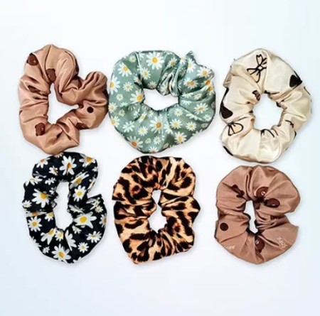 Wholesale Purchase of Patterned Satin Hair Scrunchies | Pack of 12