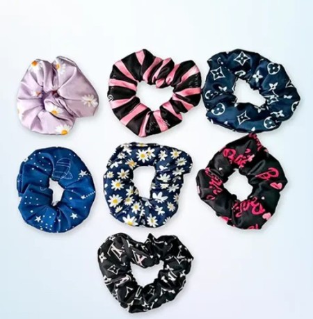 Wholesale Purchase of Patterned Satin Hair Scrunchies | Pack of 12