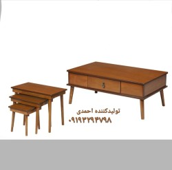 Wooden Chestnut Wooden Coffee Table with Drawer