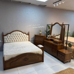 Wooden Double Bed Set Khorshid Hazelnut