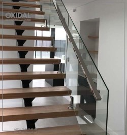 نرده شیشه ای راه پله اکسیدال