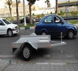 The trailer carrying the motorcycle