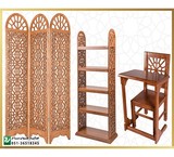 Partition, library, desk, chair, prayer wooden, traditional Chinese knot lattice