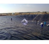 Construction of water storage pool with geomembrane sheets