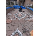 The implementation of hammered floor scrap stone