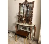Bronze console and clock and candlestick